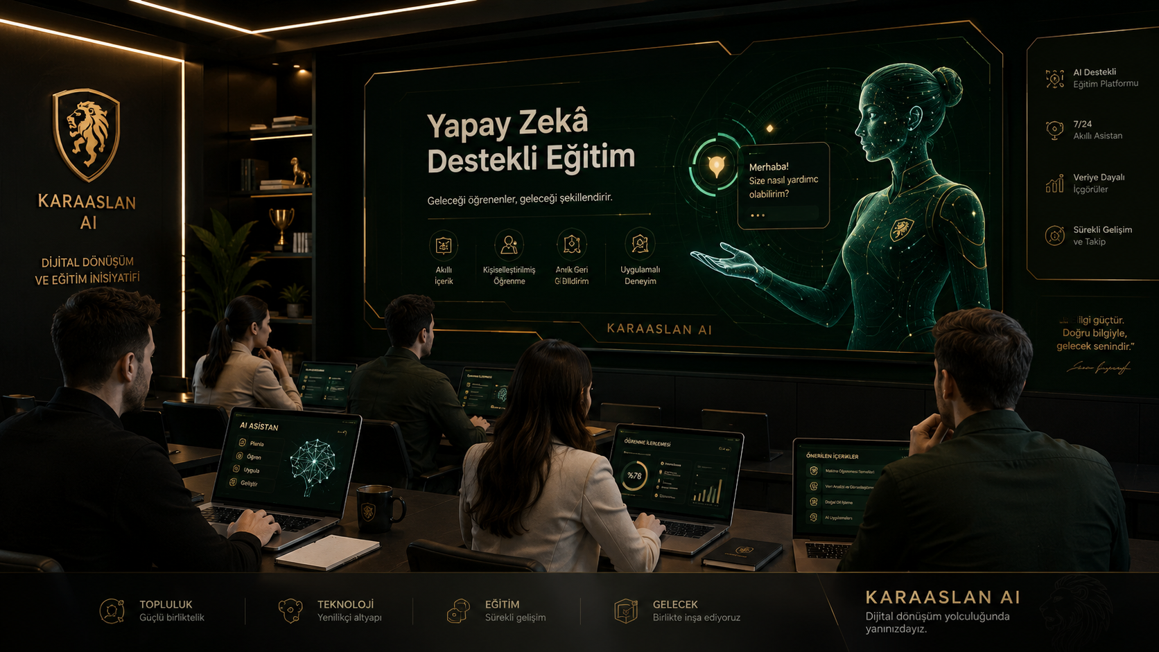 Yapay zekâ destekli uygulamalı dijital eğitim konsepti